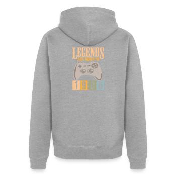 Birthday 1996 96 Gaming Retro Vintage Gift - Unisex Premium Organic Zip Hoodie - heather grey - Back - Nico (187cm)