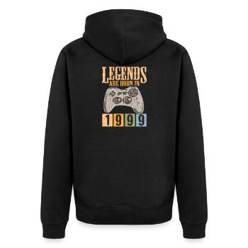 Birthday 1999 99 Gaming Retro Vintage Gift - Unisex Premium Organic Zip Hoodie - black - Back - Nico (187cm)