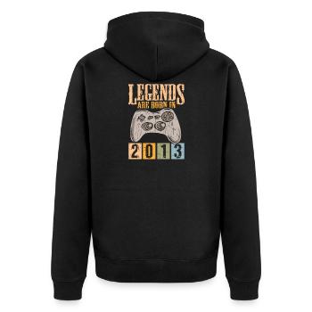 Geburtstag 2013 13 Gaming Retro Jahrgang Geschenk - Unisex Premium Bio Zip Hoodie - Schwarz - Hinten - Nico (187cm)