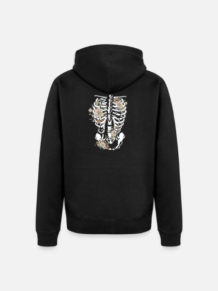 Fleurs gothiques - Veste à capuche bio Premium Unisexe - noir