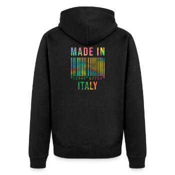 Né en Italie Made in Italy - Veste à capuche bio Premium Unisexe - noir - Dos - Nico (187cm)