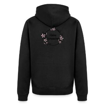 Kleine Schwester - Unisex Premium Bio Zip Hoodie - Schwarz - Hinten - Nico (187cm)