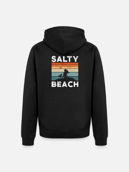 Salty Beach - Unisex Premium Organic Zip Hoodie - black