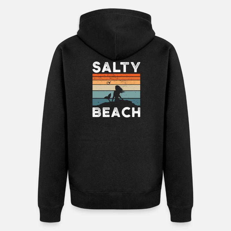 Salty Beach - Unisex Premium Bio Zip Hoodie - Schwarz