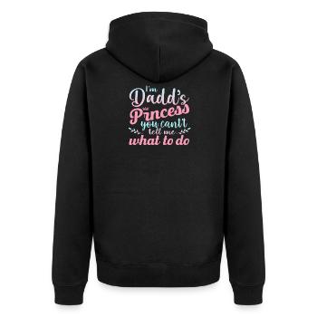 Papas Princess DDLG Littlespace Papa BDSM DOM CG - Unisex Premium Organic Zip Hoodie - black - Back - Nico (187cm)