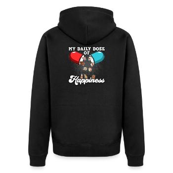 Mein Meerschweinchen Tierbesitzer Tierliebhaber Ge - Unisex Premium Bio Zip Hoodie - Schwarz - Hinten - Nico (187cm)