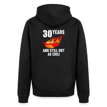 30 years hot as chili 30th birthday - Unisex Premium Organic Zip Hoodie - black - Back - Nico (187cm)