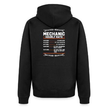 Car Guy I Mechanics Labor Rates I Mechanic Hourly - Unisex Premium Organic Zip Hoodie - black - Back - Nico (187cm)