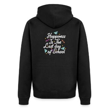 Dernier jour d’école - Veste à capuche bio Premium Unisexe - noir - Dos - Nico (187cm)