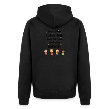 Großartige erzieherin Lehrer Kindergarten Kinder - Unisex Premium Bio Zip Hoodie - Schwarz - Hinten - Nico (187cm)