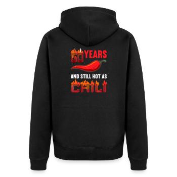 60 years hot as chili 60th birthday - Unisex Premium Organic Zip Hoodie - black - Back - Nico (187cm)