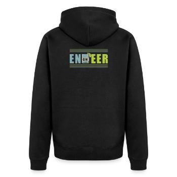 Engineer - Unisex Premium Bio Zip Hoodie - Schwarz - Hinten - Nico (187cm)