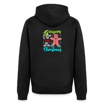 Gingers are for life not just for christmas - Unisex Premium Bio Zip Hoodie - Schwarz - Hinten - Nico (187cm)