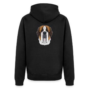Saint Bernard Lover I Dog Lover I Saint Bernard - Unisex Premium Organic Zip Hoodie - black - Back - Nico (187cm)