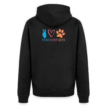 Chiens Disant Paix Amour Chiens - Veste à capuche bio Premium Unisexe - noir - Dos - Nico (187cm)
