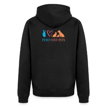 Animaux Animaux De compagnie Amour - Veste à capuche bio Premium Unisexe - noir - Dos - Nico (187cm)