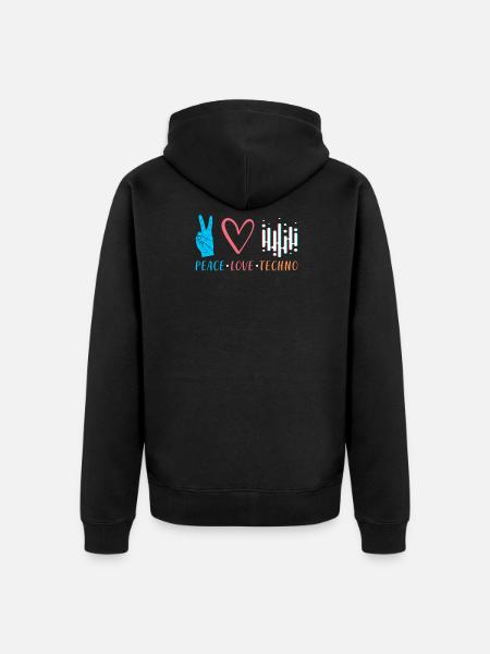 Techno - Unisex Premium Organic Zip Hoodie - black