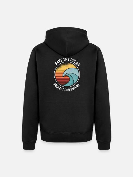 Save the Ocean - Unisex Premium Organic Zip Hoodie - black