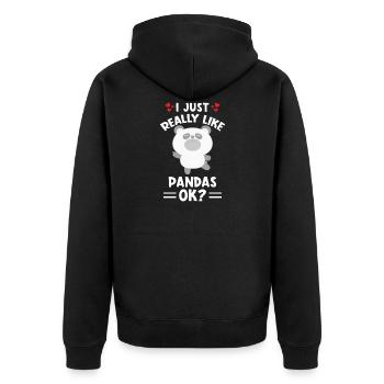 J’aime vraiment Pandas ok - Veste à capuche bio Premium Unisexe - noir - Dos - Nico (187cm)