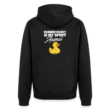Jouet de bain de canard en caoutchouc I Ducky en caoutchouc est mon - Veste à capuche bio Premium Unisexe - noir - Dos - Nico (187cm)