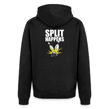 Bowling Pin I Bowling Team I Bowling Split Happens - Unisex Premium Bio Zip Hoodie - Schwarz - Hinten - Nico (187cm)