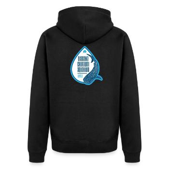 Okinawa Churaumi Aquarium – Japan - Unisex Premium Bio Zip Hoodie - Schwarz - Hinten - Nico (187cm)