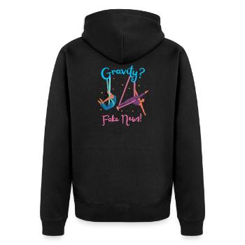 Funny Aerialist Cartoon Art - Unisex Premium Organic Zip Hoodie - black - Back - Nico (187cm)