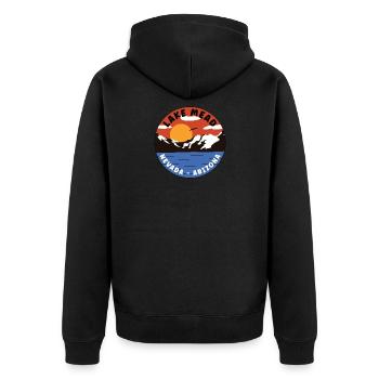 Lake Mead - Nevada - Arizona - Mountain Valley - Unisex Premium Organic Zip Hoodie - black - Back - Nico (187cm)