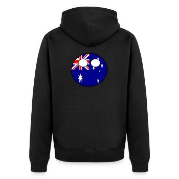 Countryball Country Ball Country Home Australia - Unisex Premium Organic Zip Hoodie - black - Back - Nico (187cm)