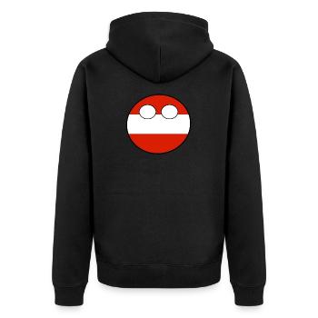 Countryball Land Heimat Österreich - Unisex Premium Bio Zip Hoodie - Schwarz - Hinten - Nico (187cm)