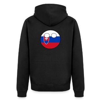 Countryball Land Heimat Slowakei - Unisex Premium Bio Zip Hoodie - Schwarz - Hinten - Nico (187cm)