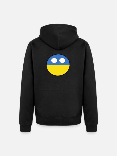 Countryball Country Homeland Ukraine - Unisex Premium Organic Zip Hoodie - black