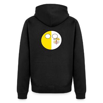 Countryball Land Heimat Vatikanstadt - Unisex Premium Bio Zip Hoodie - Schwarz - Hinten - Nico (187cm)
