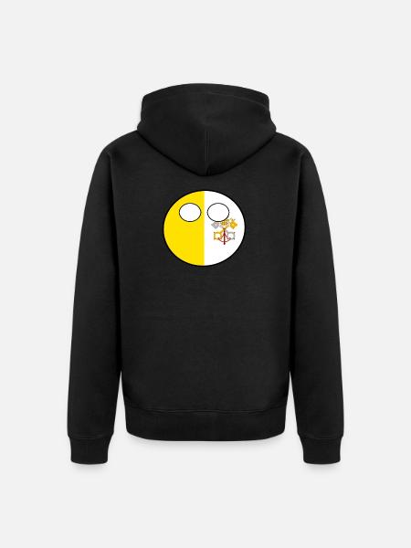 Countryball Land Hjem Vatikanstaten - Premium økologisk unisex-hættejakke - sort