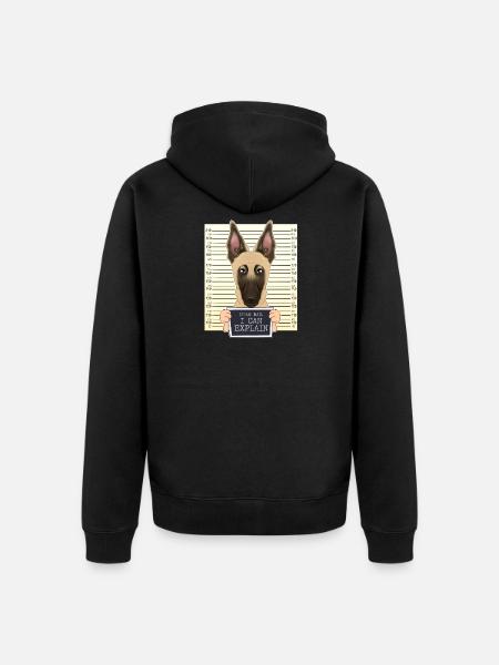 Malinois Dad I Mechelaar Dad I Dad I Can Explain - Unisex Premium Organic Zip Hoodie - black