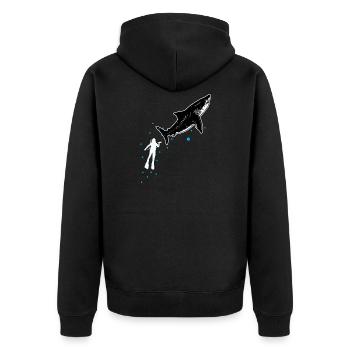 Diving with whale shark - Unisex Premium Organic Zip Hoodie - black - Back - Nico (187cm)