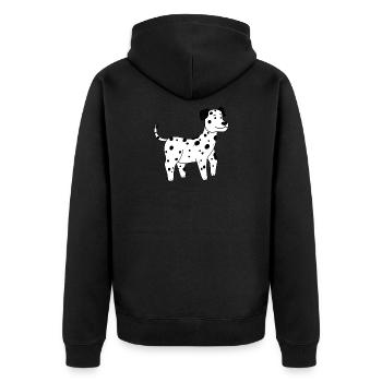 Dalmatiner - Unisex Premium Bio Zip Hoodie - Schwarz - Hinten - Nico (187cm)