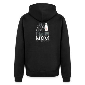 Pingouin Meilleur Pingouin Mama - Veste à capuche bio Premium Unisexe - noir - Dos - Nico (187cm)