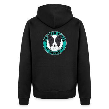 Border Collie Squad I Dog Lover I Border Collie - Unisex Premium Organic Zip Hoodie - black - Back - Nico (187cm)
