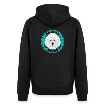 Poodle Squad I Dog Lover I Poodle - Unisex Premium Bio Zip Hoodie - Schwarz - Hinten - Nico (187cm)