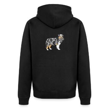 Australian Shepherd - Unisex Premium Organic Zip Hoodie - black - Back - Nico (187cm)