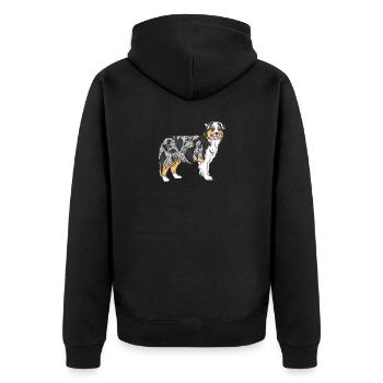 Australian Shepherd - Unisex Premium Organic Zip Hoodie - black - Back - Nico (187cm)