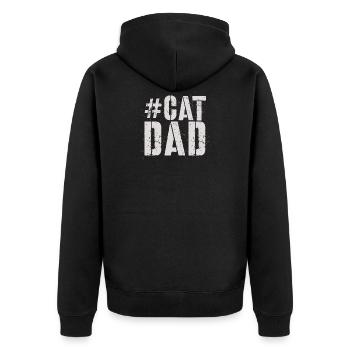 Cat Dad - Unisex Premium Organic Zip Hoodie - black - Back - Nico (187cm)