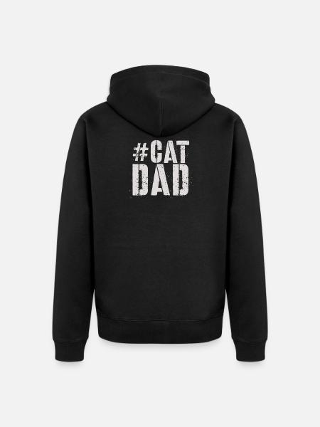 Cat Dad - Unisex Premium Organic Zip Hoodie - black
