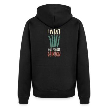 Spargel - Unisex Premium Bio Zip Hoodie - Schwarz - Hinten - Nico (187cm)