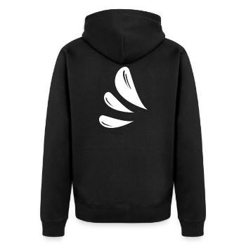 Tropfen Symbole - Unisex Premium Bio Zip Hoodie - Schwarz - Hinten - Nico (187cm)