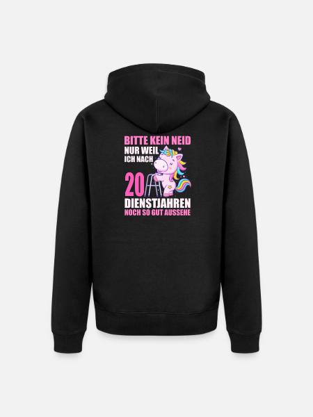 20 Jahre im Dienst 20 Jähriges Dienstjubiläum - Unisex Premium Bio Zip Hoodie - Schwarz
