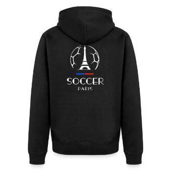 SOCCER PARIS Eiffel Tower Football Sports France - Unisex Premium Organic Zip Hoodie - black - Back - Nico (187cm)