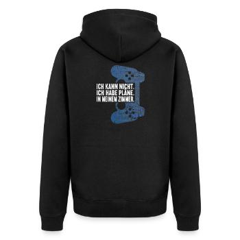 Gamer Zocker Zocken Videospiele Jungen Teenager - Unisex Premium Bio Zip Hoodie - Schwarz - Hinten - Nico (187cm)