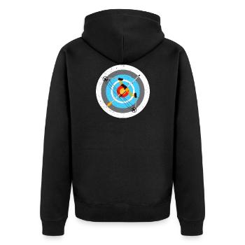 archery board and bow Design for a archery fan - Unisex Premium Organic Zip Hoodie - black - Back - Nico (187cm)
